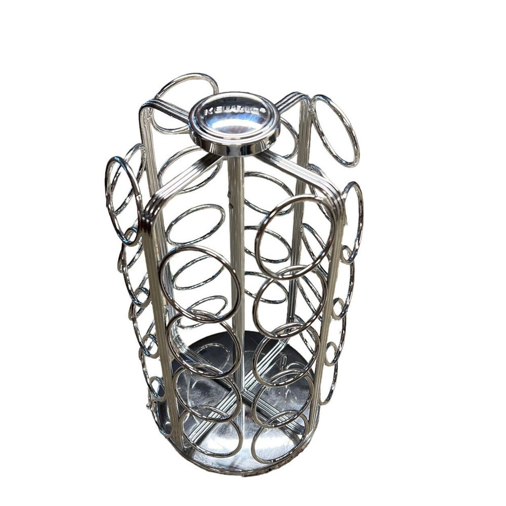 Keurig K-Cup 36 Coffee Tea Pod Chrome Spinning Round Carousel Holder